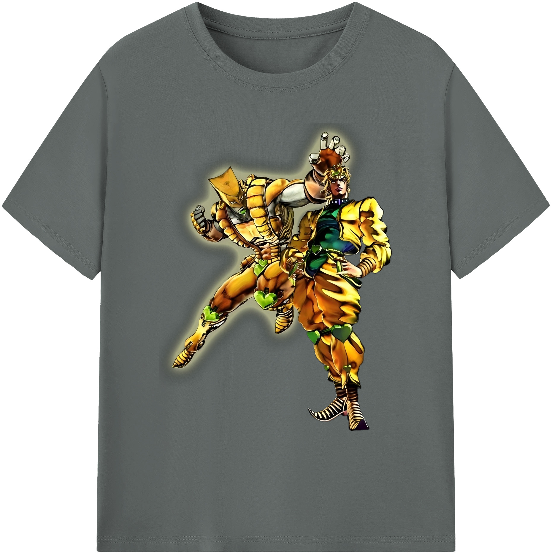 （画像用） ジョジョの奇妙な冒険 ディオ?ブランドー JoJo's Bizarre Adventure Dio Brando 綿100％ メンズ半袖Tシャツ｜肌触りやわらか＆通気性